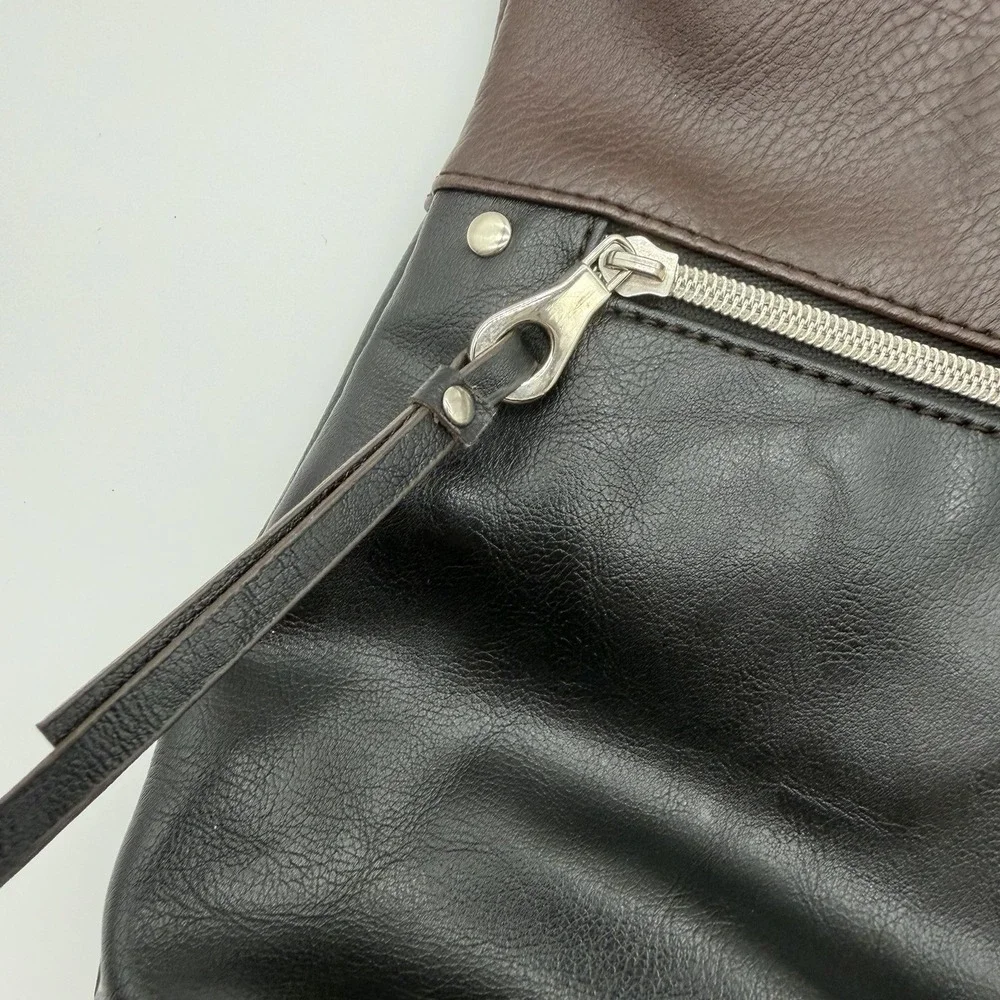 Relic Prescott Leather Shoulder Hobo Bag Y2K Black and Brown